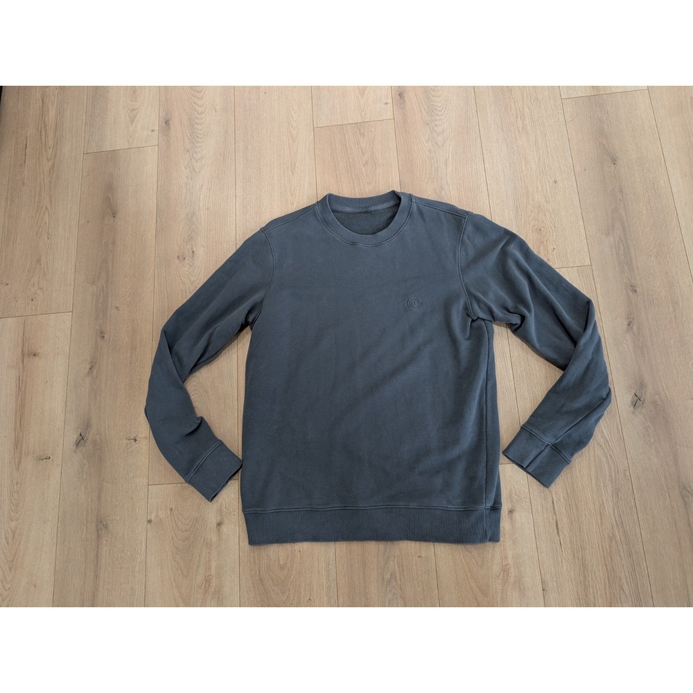 Vuori Men Blue Cypress Crew Crewneck Sweatshirt French Terry Cloth Size L